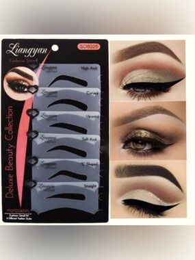 Reusable Black Eyebrow Stencil Kit for Precise Shaping